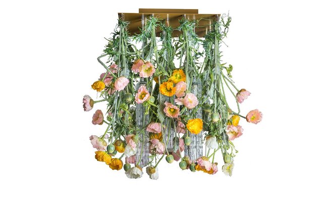 Champagne Murano Glass Square Poppy Flower Power Chandelier From Vgnewtrend Bei Pamono Kaufen