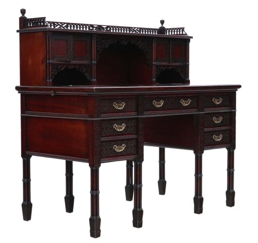 Antique Victorian Mahogany Twin Pedestal Desk from Edwards Roberts