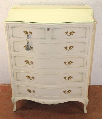White Chest Of Drawers With Glass Top 1980s For Sale At Pamono
