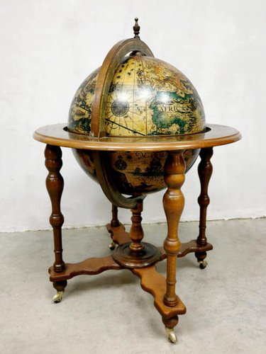 Italian Art Deco Style Globe Bar Cart Liquor Cabinet 1960s For Sale At Pamono