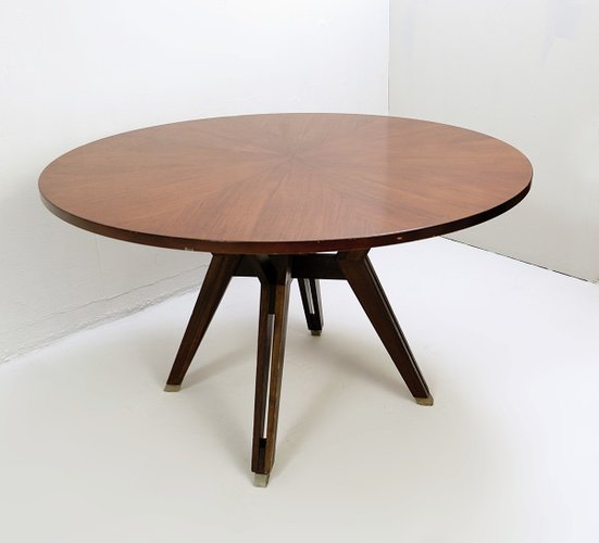 Round Dining Table By Ico Parisi For M, Round Wooden Table