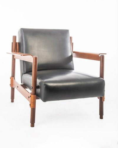 Scandinavian Modern Teak And Leather Lounge Chair 1950s For Sale At Pamono