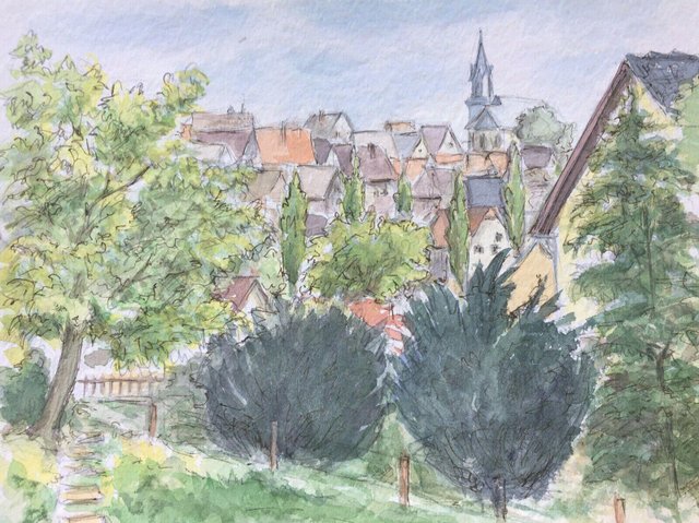 Hagemüller William, Treysa Schwalmstadt, Aquarell und Tinte bei Pamono