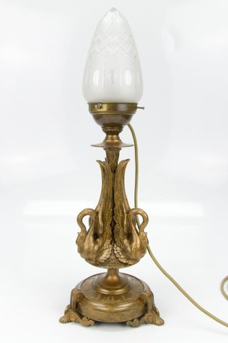 Frosted Cut Glass Table Lamp 1900s, Old Glass Table Lamps