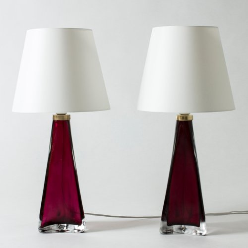 Red Glass Table Lamps By Carl Erlund For Orrefors 1960s Set Of 2 At Pamono Red Glass Table Lamps By Carl Erlund, Red Glass Bedside Lamps