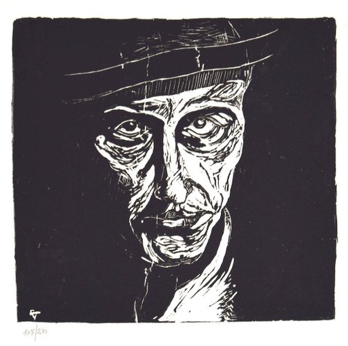 Giuseppe Viviani, Self-portrait, Woodcut, 1920s for sale at Pamono