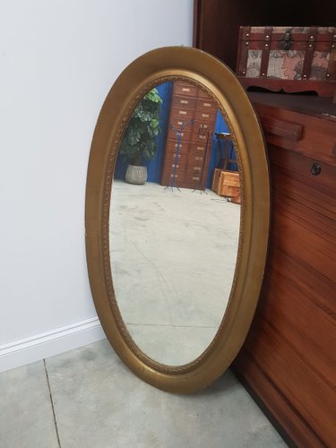 Antique Large Oval Rustic Mirror 1920s For At Pamono Antique Large Oval Rustic Mirror 1920s, Rustic Oval Wood Mirror