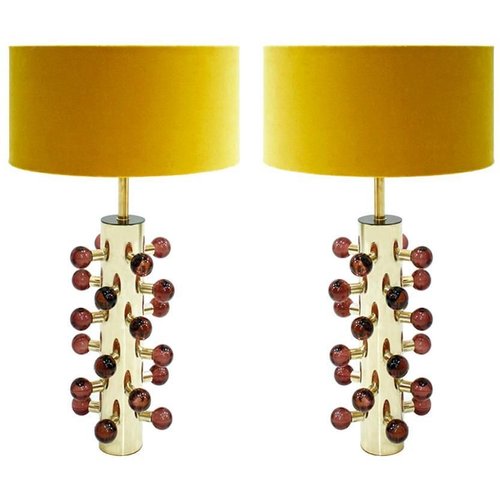 Mid Century Modern Style Italian Brass, Mid Century Modern Bedroom Lamps