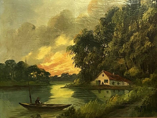 J Chatelin Barbizon School Large Painting Oil On Canvas For Sale At Pamono J Chatelin Barbizon School Large Painting Oil On Canvas For Sale At Pamono