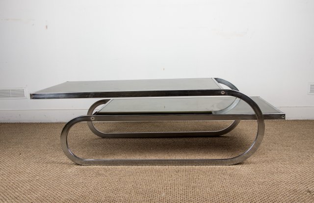 Large Stained Glass And Aluminum Double Level Coffee Table 1970s For At Pamono - Stained Glass Coffee Table Large Stained Glass And Aluminum Double Level Coffee Table 1970s For At Pamono - Stained Glass Coffee Table