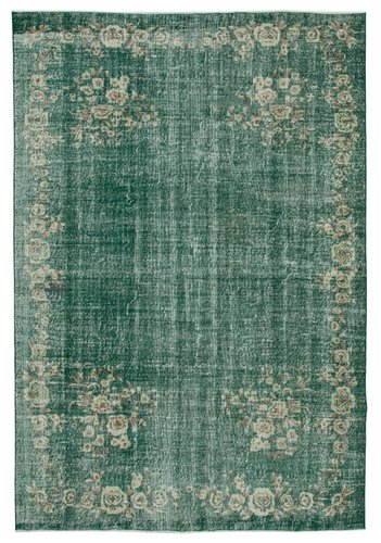 Gruner Turkischer Antiker Handgemachter Grosser Vintage Teppich Bei Pamono Kaufen