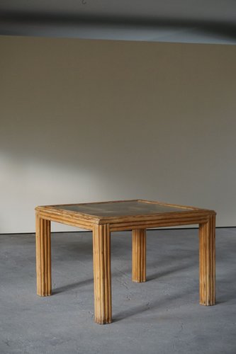 rattan and glass table