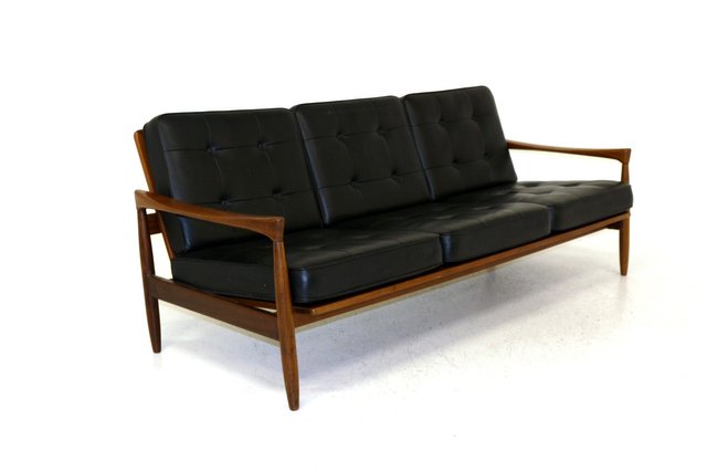 Kolding Sofa By Erik Wörtz For Ikea, Ikea Orange Leather Sofa Bedside