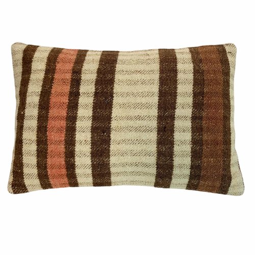 60 x 40 cm Wool boho cushion. Unique vintage kilim pillow from Anatolia