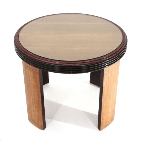 Round Coffee Table With Grissinato Edge, Rounded Edge Glass Coffee Table