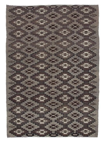 Vintage Moldovan Brown Kilim Rug For, 8×10 Kilim Rug