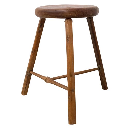 Three Leg Stool or Milking Stool from Acacia for sale at Pamono