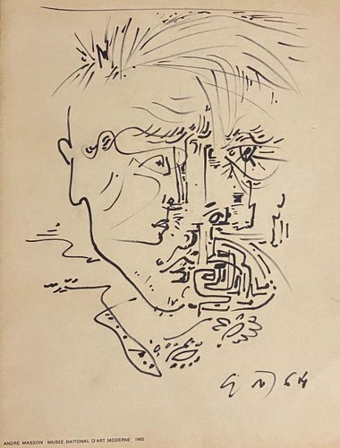 ANDRE MASSONマッソン 大判リトグラフ『抽象画』1960年制作、共箱付 André Masson, Abstract Composition, Etching, 1965 for sale