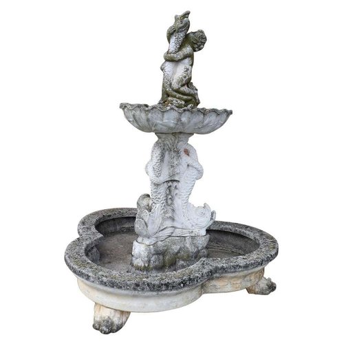 Neoclassical Stone Garden Fountain With, Stone Garden Fountains Designs