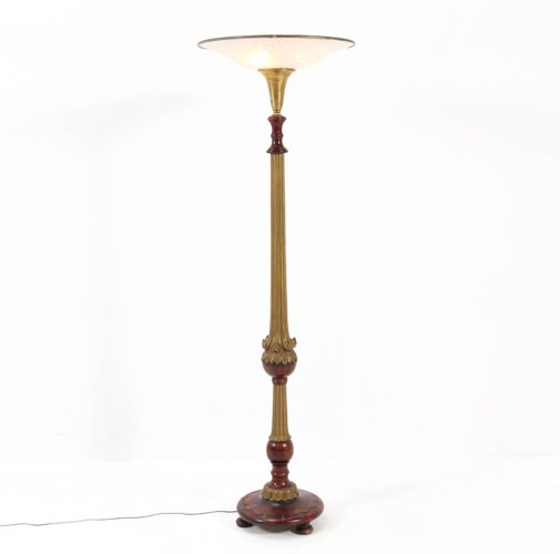 Floor Lamp 1930s For At Pamono Floor Lamp 1930s For At Pamono, Antique Torchiere Floor Lamp Glass Shade
