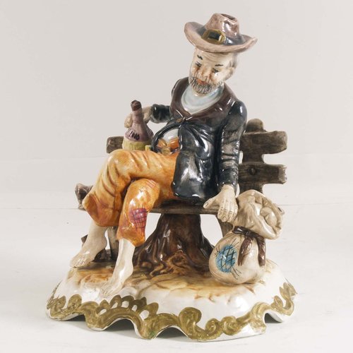 Art Deco Porzellanstatue von Capodimonte of Naples, 1930er bei Pamono