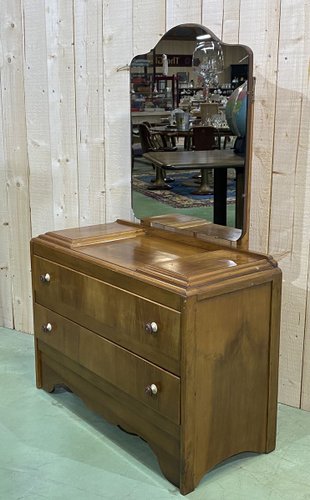 Tocador inglés Art Déco de nogal, años 30 en venta en Pamono