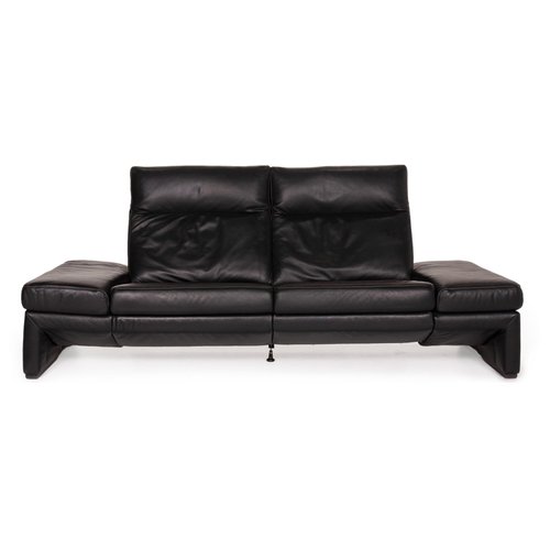 Mondo Black Leather Sofa For At Pamono, Designer Leather Furniture