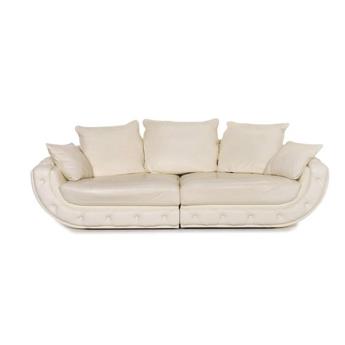 Nieri Cream Leather Sofa For At Pamono, Cream Color Leather Sofa And Loveseat