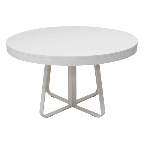 Ava White Round Extendable Dining Table, Black Round Extendable Dining Table And Chairs