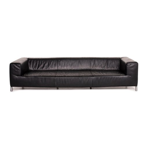 Genesis Black Leather Sofa From Koinor, Four Hands Leather Sofa