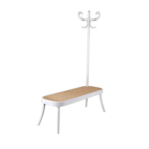White Coat Rack With Bench For At, White Coat Hanger Stand