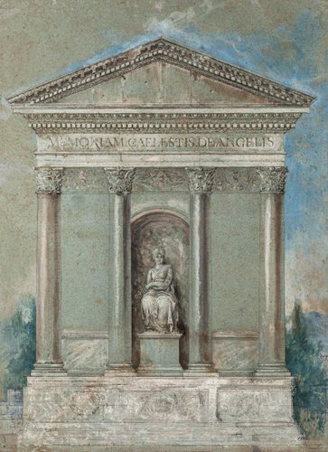 Unknown - Neoclassical Architecture - Original Ink, Pastel and