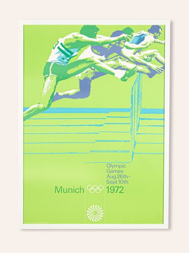 Hurdle Race Poster by Otl Aicher, 1970s for sale at Pamono