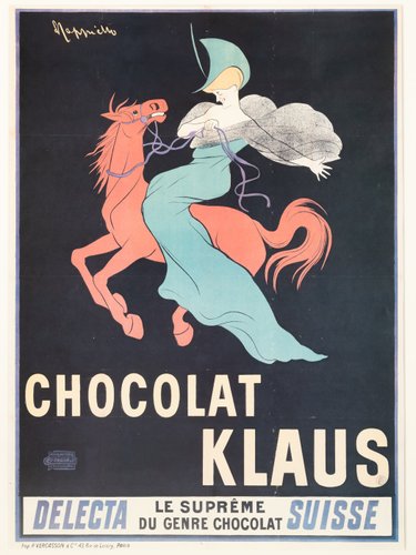 Poster pubblicitario di Chocolat Klaus, anni '60 in vendita su Pamono