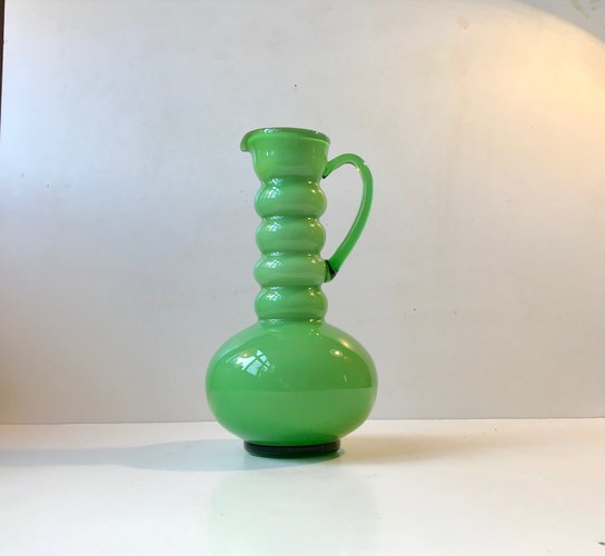 Scandinavian Green Glass Jug Vase from Ryd Glasbruk, 1970s for sale at
