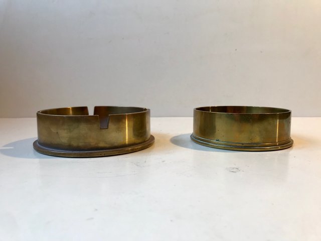 Vintage Solid Brass Shell Ashtray Trinket Dish