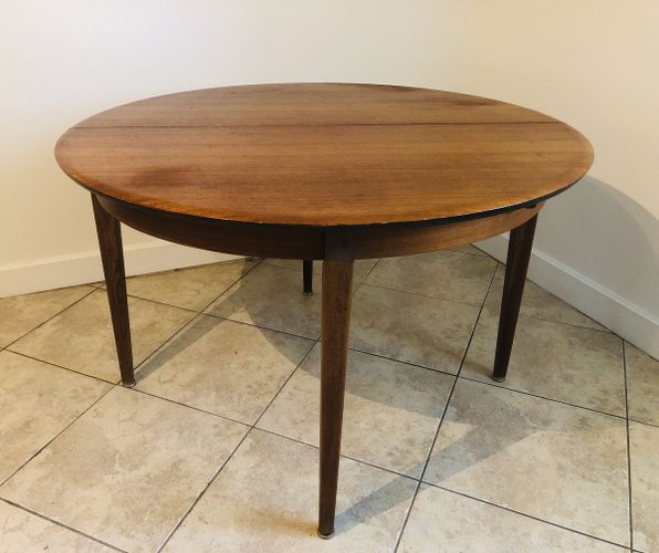 Small round teak dining table store