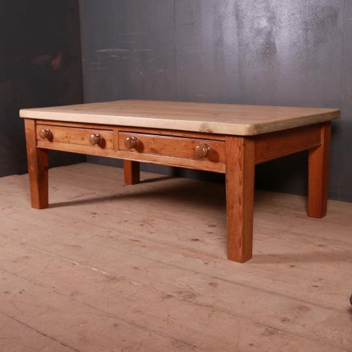 Large English Scrubbed Pine Coffee Table 1890s For Sale At Pamono