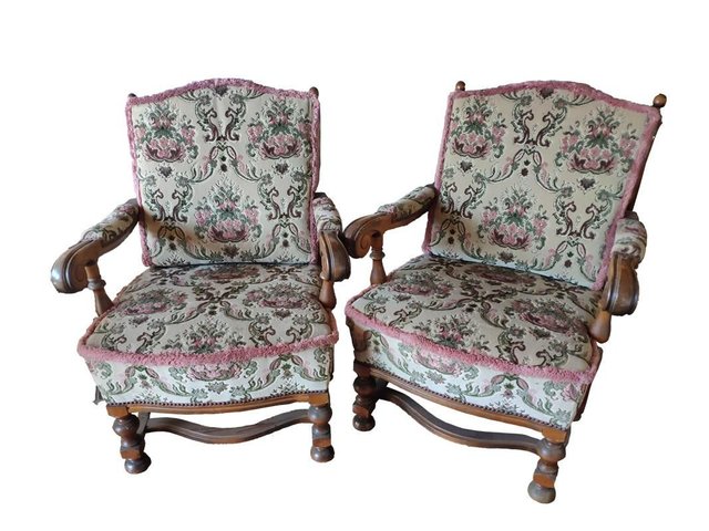 Vintage Armchairs And Sofa With Floral Pattern Set Of 3 For Sale At Pamono