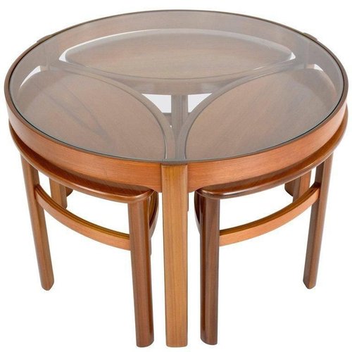 Mid Century Trinity Round Coffee Table, Trinity Oak Dining Table And Chairs