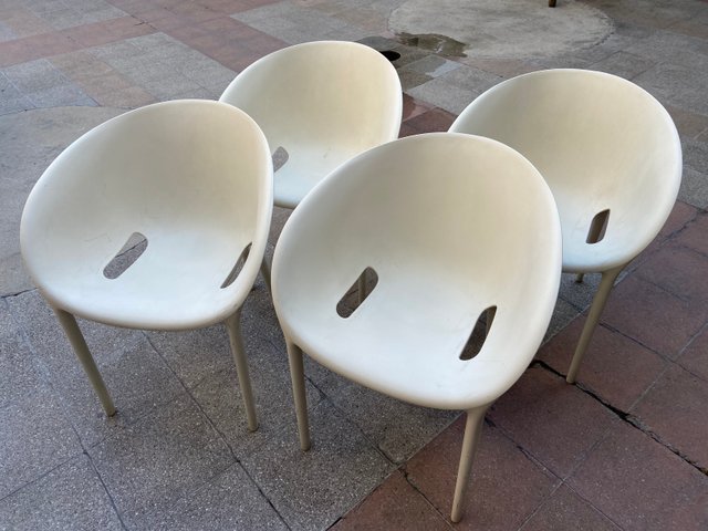 Contemporary Soft Egg Side Chairs By Philippe Starck For Driade 2005 Set Of 4 For Sale At Pamono Contemporary Soft Egg Side Chairs By Philippe Starck For Driade 2005 Set Of 4 For Sale At Pamono