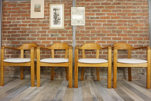Oak Dining Chairs Set Of 4 For At, Large Seat Dining Chairs