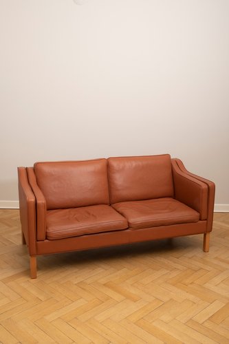 Vintage Danish Cognac Leather Sofa From, Tan Brown Leather Sofa