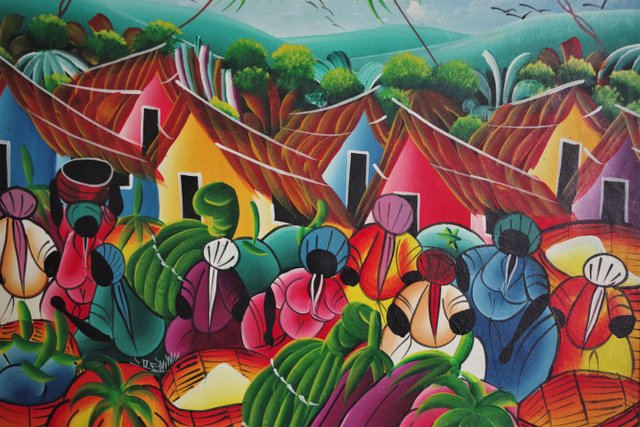 Caribbean Framed Painting, 2000s for sale at Pamono
