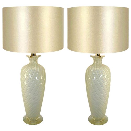 Murano Table Lamps By Ravagnan Gabiani, Clear Glass Lamp Shades For Table Lamps
