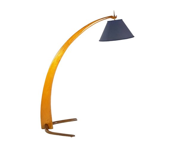Mid Century Rispal Style Curved Wood, Next Large Curve Arm Floor Lamp