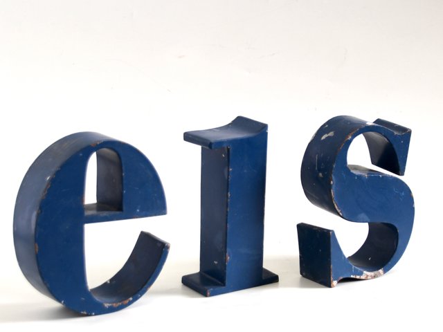 Ies Lettering French Industrial EIS or SIE Letter Set, 1950s, Set of 3 for sale at Pamono