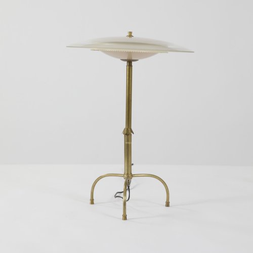 Brass Table Lamp With Frosted Glass, Floor Lamp Diffuser Replacement