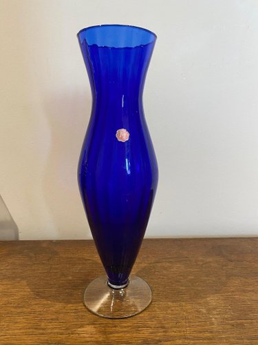 Murano Glass Blue Cobalt Vase