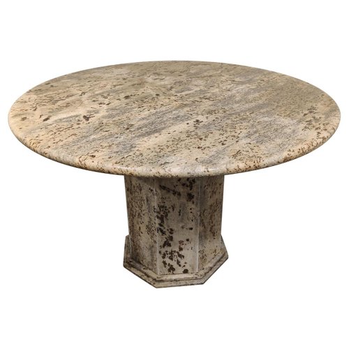 Vintage Round Granite Center Table, Round Granite Table Top Outdoor